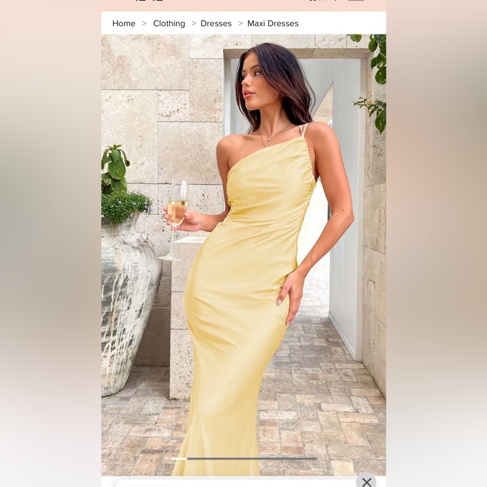 Yellow formal maxi dress
